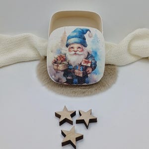 Regalo de Navidad, caja de madera nostálgica, gnomo, regalo de Papá Noel, embalaje, regalo de despedida de gnomo