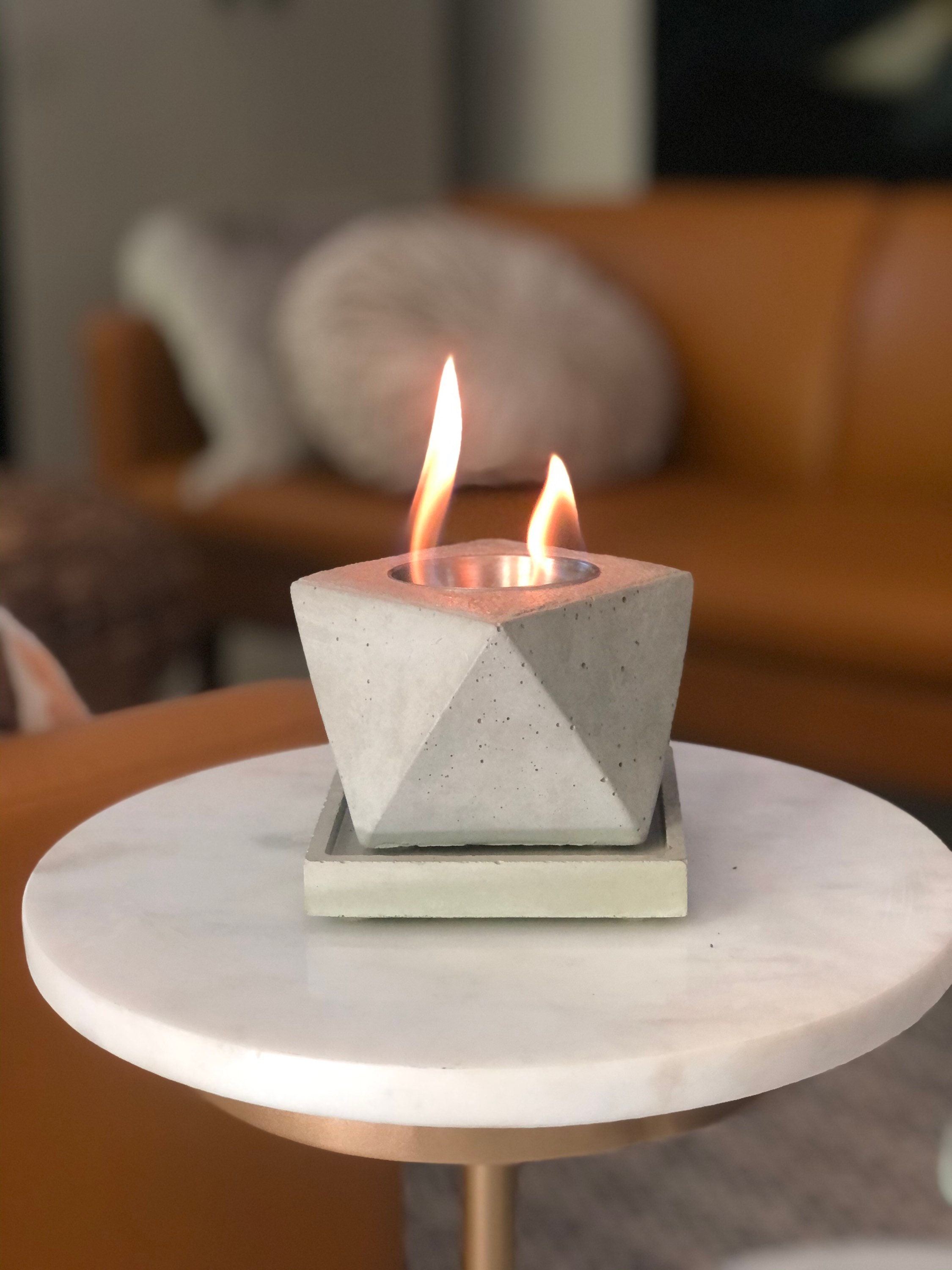 Concrete Tabletop Fire Pit Tabletop Firepit Mini Fire Pit Etsy
