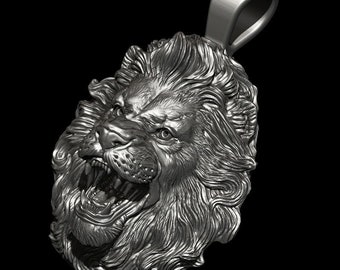 Royal Lion Silver Portrait Necklace Christmas Dear Santa I Want It All 