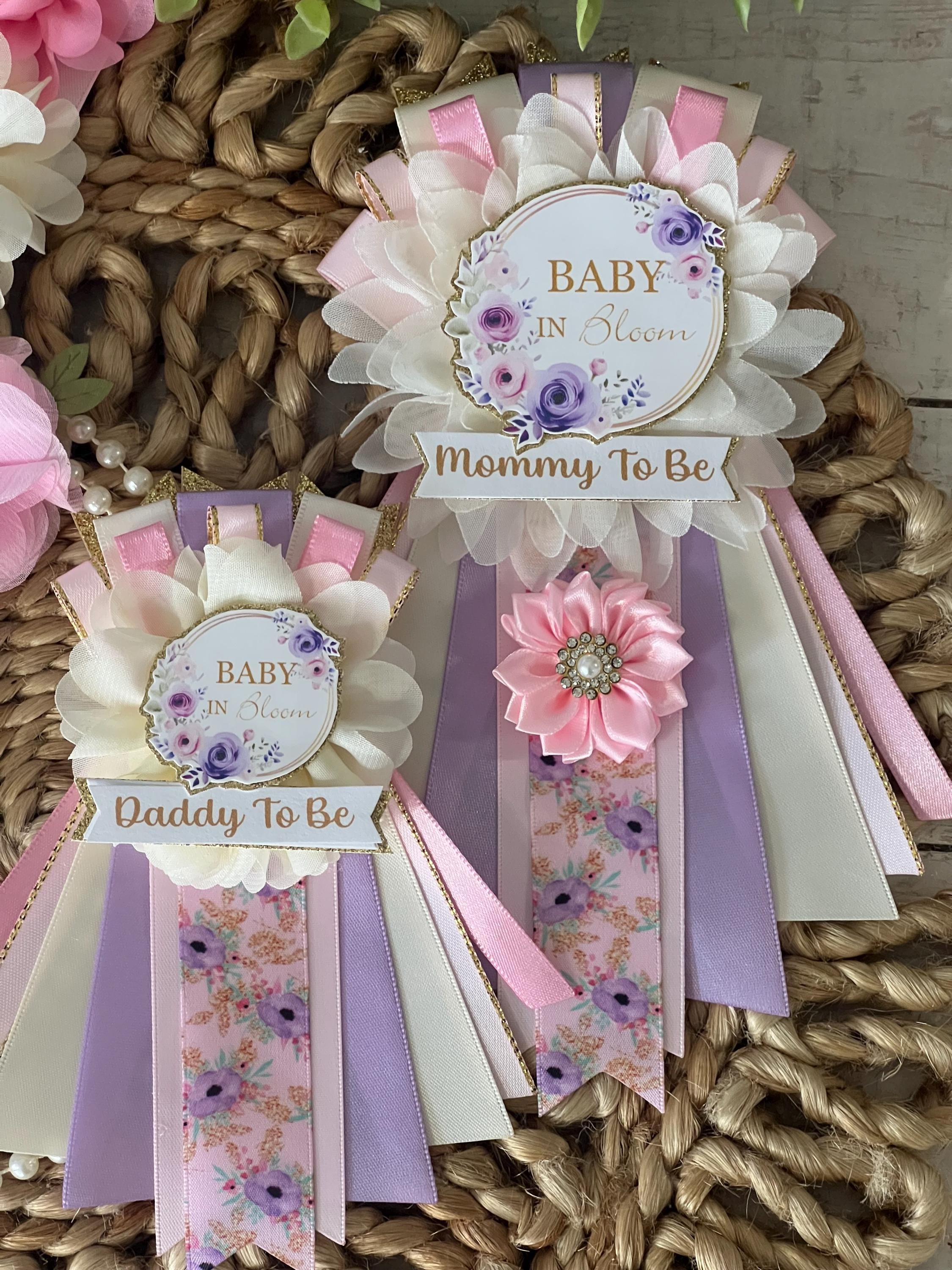 Baby in Bloom Corsage Set: Floral Baby Shower Pins, Mommy  display picture 3
