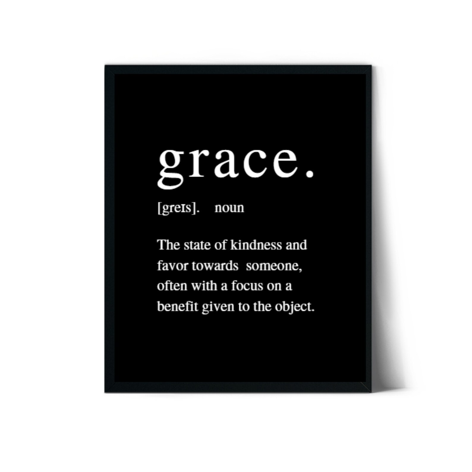 Grace definition art print Wall Decor Definition print Grace Etsy