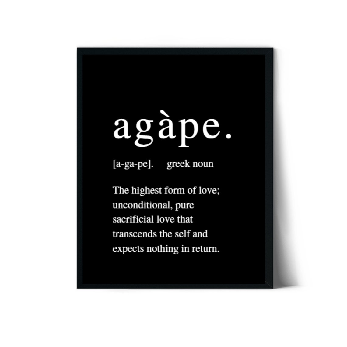 Agape Definition Wall decor Christian Poster Greek Wall Art Etsy