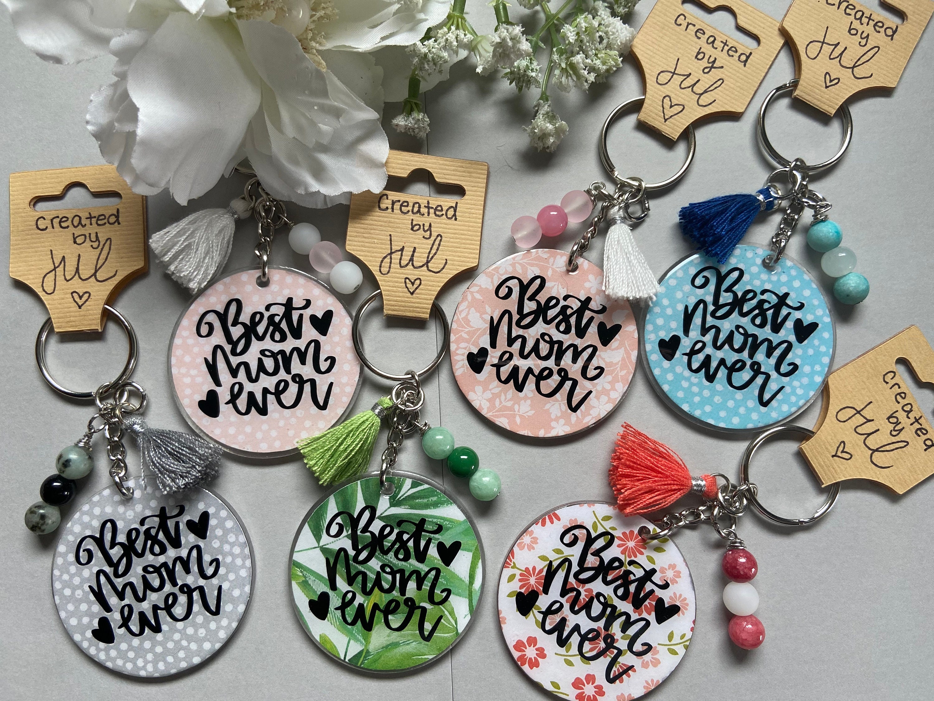 Best Mom Ever KeychainsMothers Day Keychains Etsy