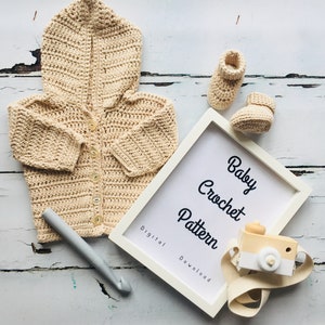 Crochet Pattern/ Booties Pattern/Cardigan Pattern/ Baby Cardigan/ Crochet Booties Pattern/ Baby Booties Pattern