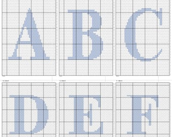 Crochet Letter Chart Pattern: Knitting, Cross Stitch (Digital Download)