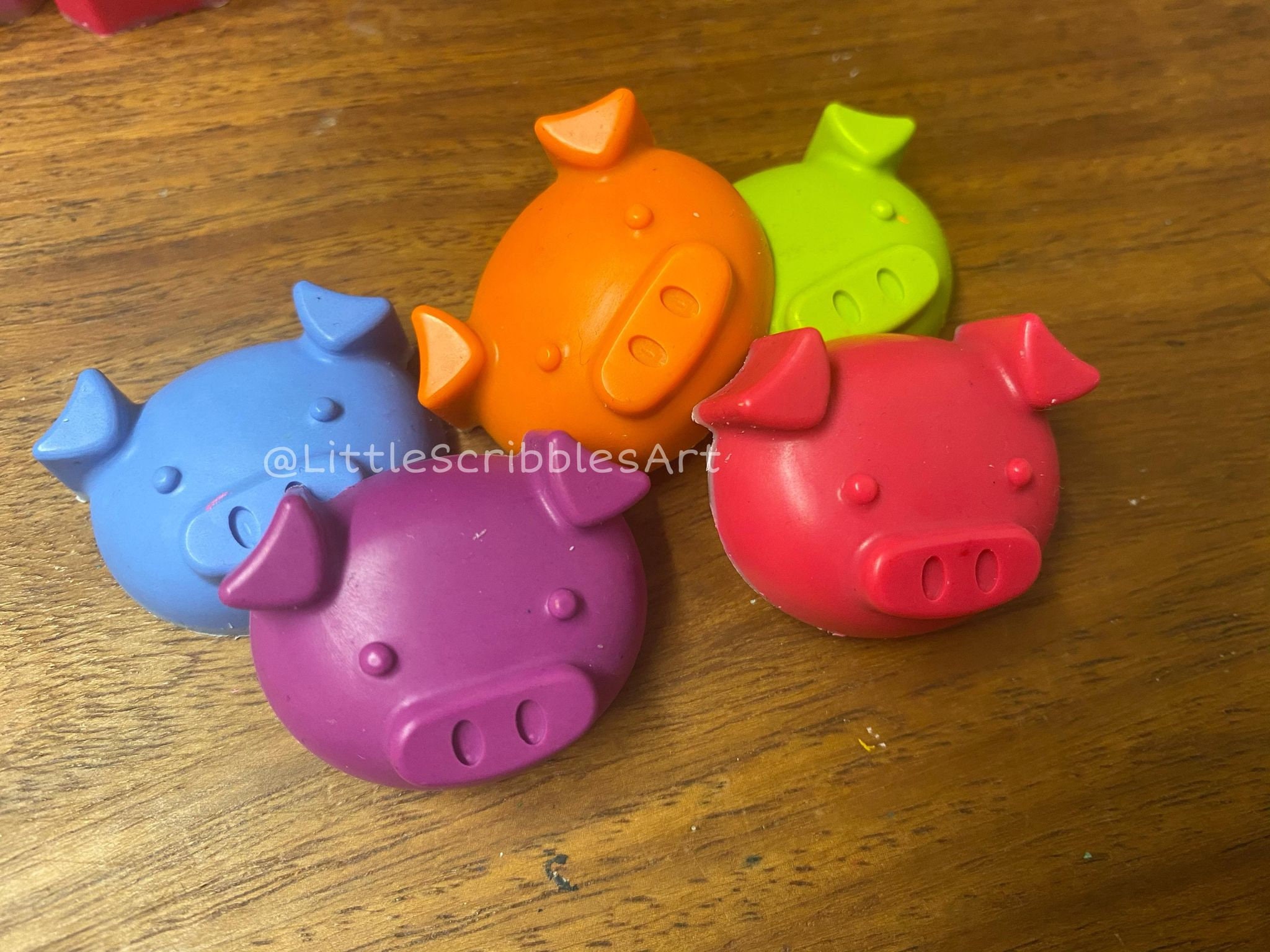 Handmade Pig Crayons with option to personalise Etsy