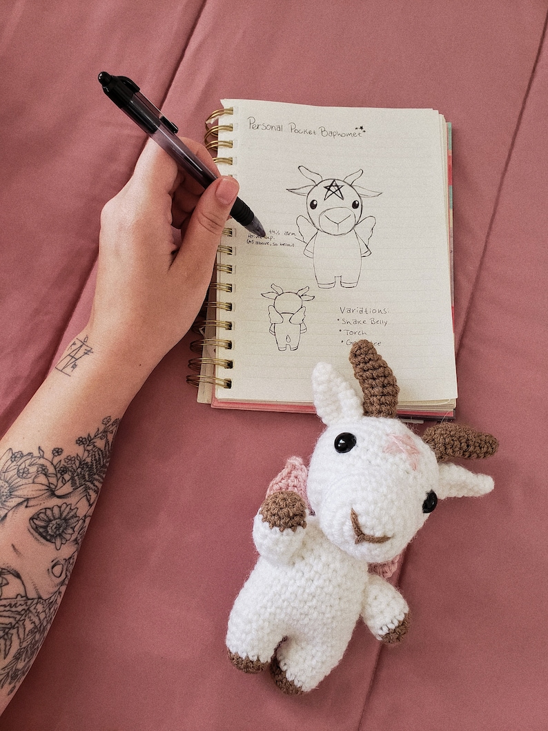 The Baphomets Pattern Pack / Sowohl Kuschelbaphomet als auch Taschenbaphomet / Häkelbaphomet Bild 8