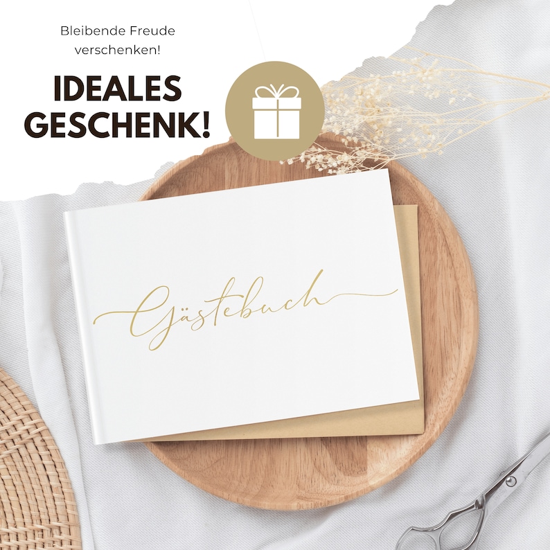 TWIVEE Gästebuch für Hochzeit, Geburtstag, Babyparty, Ferienwohnung etc. 100 blanko Seiten weiß Hochzeitsalbum Hochzeitsbuch Bild 5