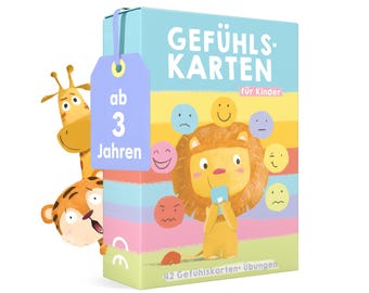 42 Gefühlskarten für Kinder - Ab 3 Jahren - Emotionskarten mit Übungen - Bildkarten Gefühle - Stimmungskarten - Gesprächskarten - TWIVEE