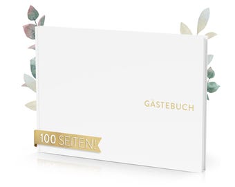 TWIVEE - Gästebuch - für Hochzeit, Geburtstag, Babyparty, Ferienwohnung etc. - 100 blanko Seiten weiß - Hochzeitsalbum - Hochzeitsbuch