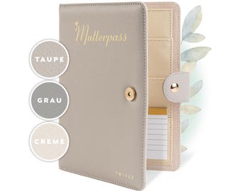 TWIVEE - Mutterpasshülle - Organizer mit Magnetverschluss - Mutter-Kind-Pass - Deutscher Mutterpass - Inkl. Notizblock und 8 Fächern