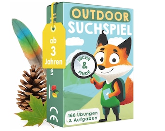 Schatzsuchekarten - Finde es Suchspiel - Gefunden Outdoor Suchspiel Kinder - Spiele ab 3, 4, 5, 6, 7, 8, 9 Jahren - Entdeckerkarten - Natur