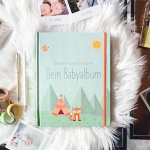 Babyalbum 1. Jahr, Mein erstes Jahr, Erinnerungsbuch, Babybuch, Fotoalbum, Babytagebuch, Geschenk Geburt, Babyalbum Junge Mädchen, Bild 1