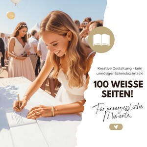 TWIVEE Gästebuch für Hochzeit, Geburtstag, Babyparty, Ferienwohnung etc. 100 blanko Seiten weiß Hochzeitsalbum Hochzeitsbuch Bild 2