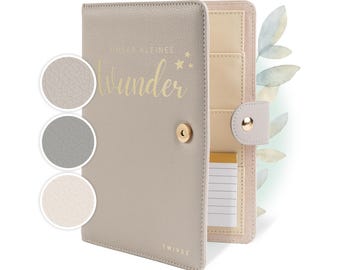 TWIVEE - Mutterpasshülle (Unser kleines Wunder) - Organizer mit Magnetverschluss - Deutscher Mutterpass - Mutter-Kind-Pass inkl. Notizblock