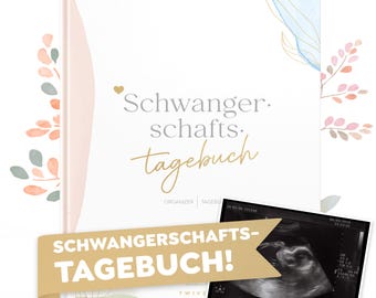 TWIVEE - Schwangerschaftstagebuch - hello my baby - Tagebuch für die Schwangerschaft zum Eintragen - Ideales Geschenk für Schwangere
