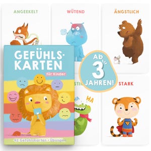 42 karty emocji dla dzieci - wiek 3 lat i więcej - karty emocji z ćwiczeniami - karty obrazkowe emocji - karty nastroju - karty konwersacji - TWIVEE
