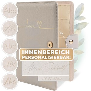 TWIVEE - Couverture de carnet de maternité (Love) - PERSONNALISÉ - Organiseur avec fermeture magnétique - Carnet de maternité allemand - Incl. bloc-notes et 8 compartiments
