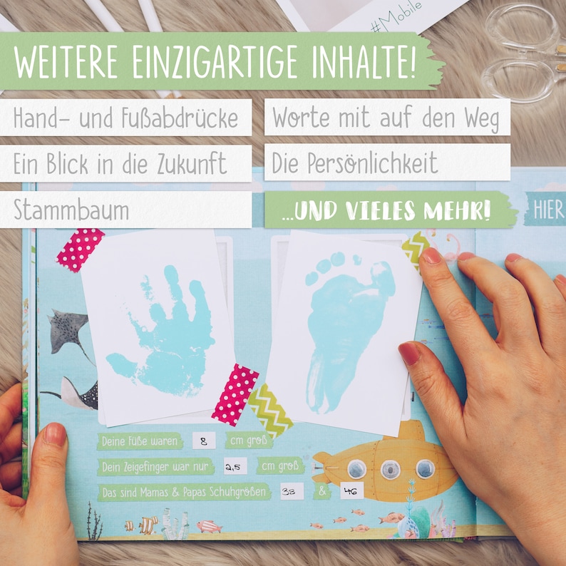 TWIVEE Babyalbum Babybuch zum Eintragen Mädchen und Jungen Baby Erinnerungsbuch für das erste Jahr Koala Design Bild 6