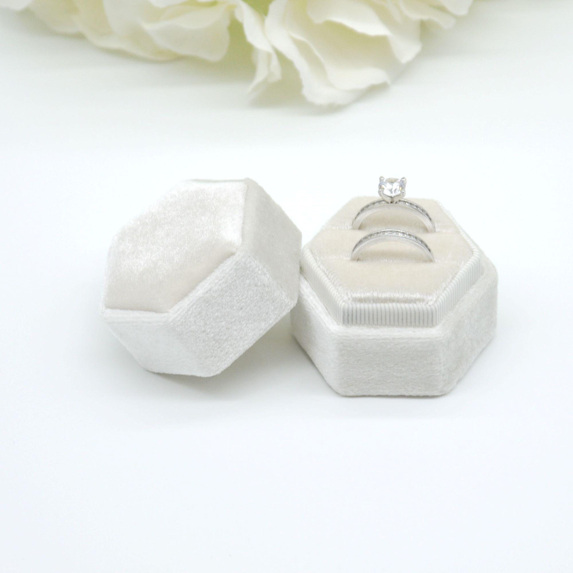 Double Velvet Ring Box - Luxury Wedding Ring Box, Double Ring Box, Spring Wedding, Summer Wedding