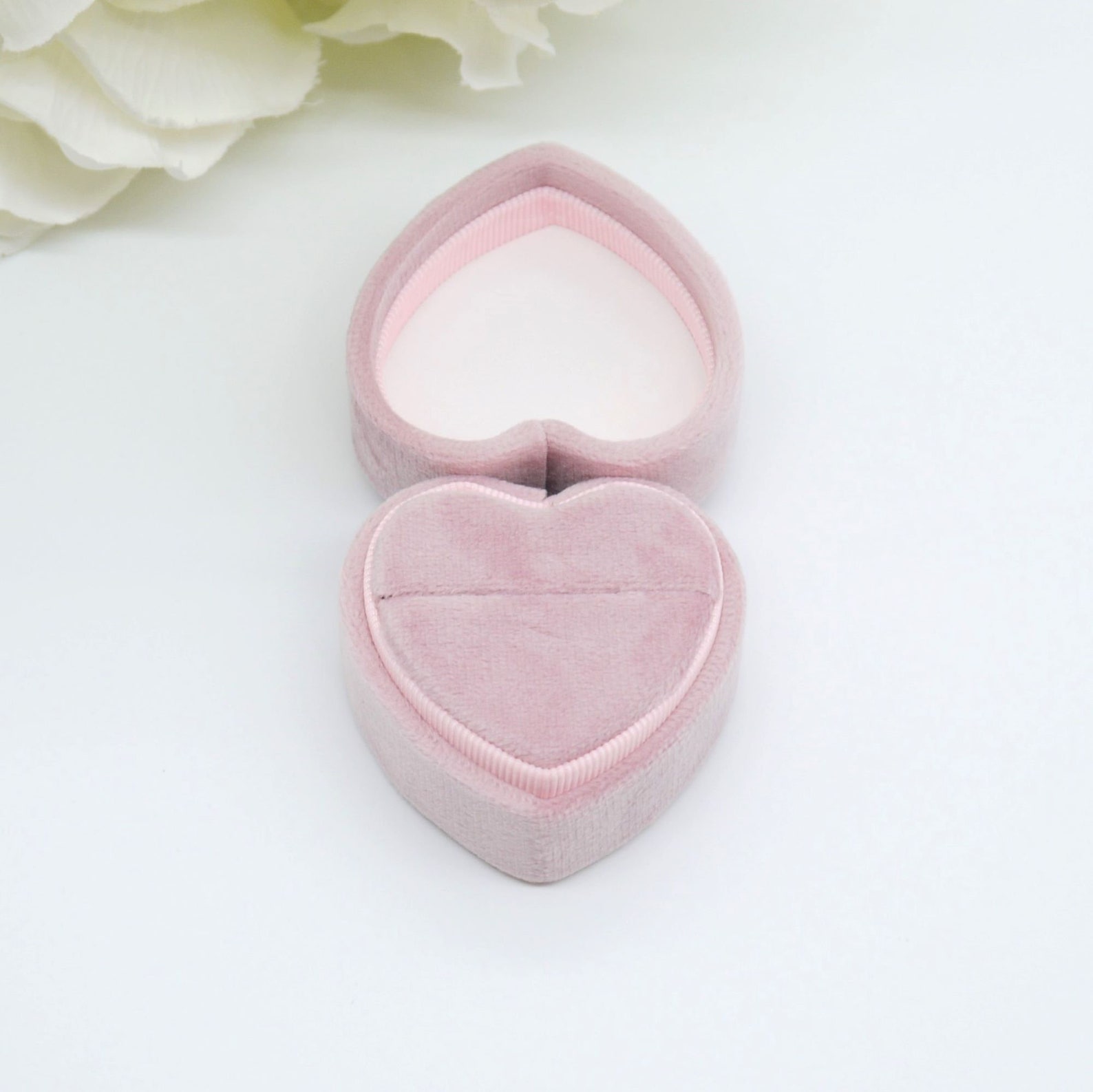 Velvet Heart Single Ring Box Pink Proposal Ring Box Wedding Etsy UK