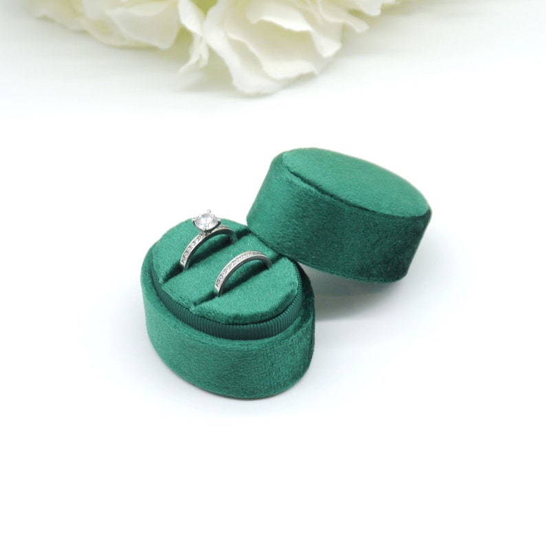Oval Double Velvet Ring Box Wedding Ring Box Double Ring Etsy UK