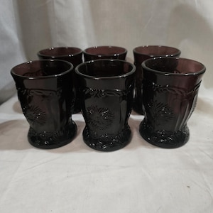 Vintage Mosser Amethyst Purple Dahlia Tumblers