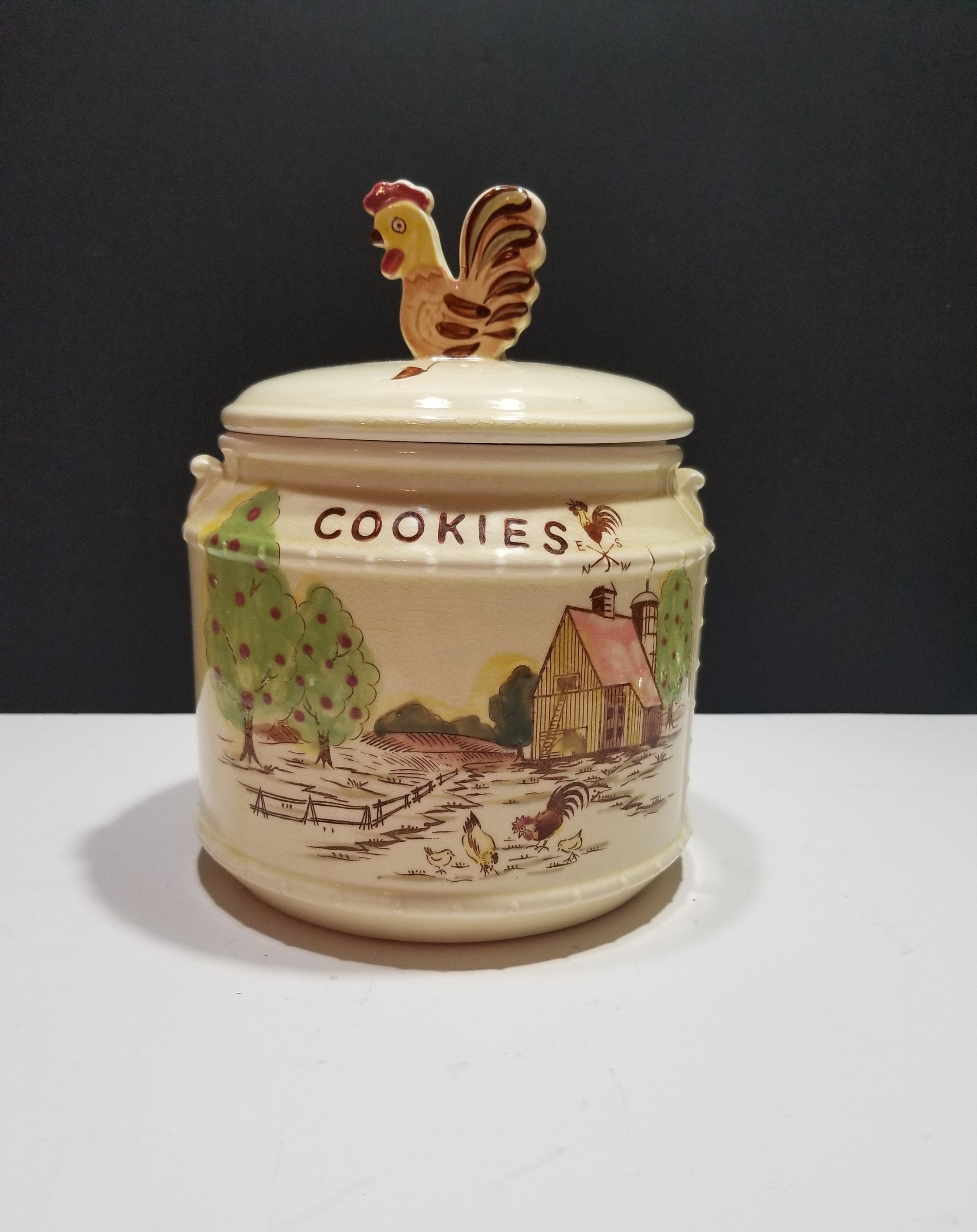Vintage Farm Chicken Cookie Jar Etsy UK