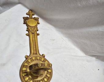 Vintage Syroco Homco Yellow Gold Gilt Regency  Metal Sconce Candle Holder Wall Art