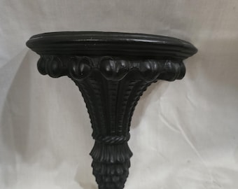 Vintage Andrea By Sadek Black Cast Wall Shelf