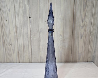 Vintage Empoli maagdenpalm lichtpaars Wax Drip Genie fles karaf