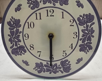 Reloj de pared de cristal Pfaltzgraff Yorktowne antiguo