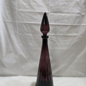 Vintage Empoli 18 inch paarse amethist optische genie flessenkaraf