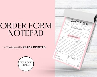 Order Form Notepads | Pink or Black | Tear off notepad | FM World