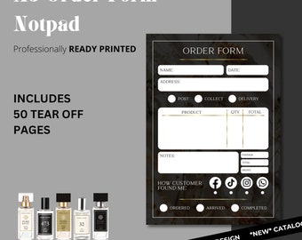 Order Form Notepads | Black | Tear off notepad | FM World