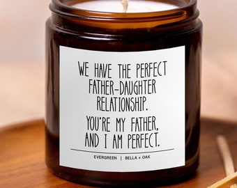 Funny Fathers Day Gift, Gift for Dad from Daughter, Fathers Day Message Candle, Sarcastic Fathers Day Gift, Dad Birthday, Perfect Daughter