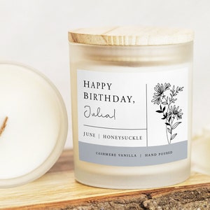June Birthday Gifts for her, June Birth Month Flower, June Candle, Gift for Her, Best Friend Gift, Rose Gift, Honeysuckle Gift, Gift for Mom