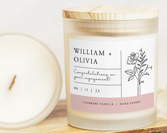 Engagement Candle, Engagement presents, Engagement Gift, Newly engaged, mr and mrs gifts, Bridal Shower Gift, Wedding Gift, Bridal Gift