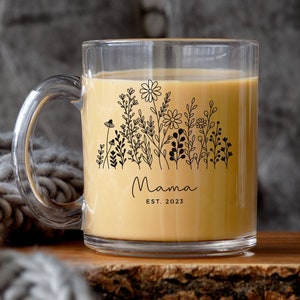 Custom Flower Name Mug, Gift for new Mother, new Mom, Mama Gift, Mothers Day Gift, Christmas Gift, Wildflower Mug, Mom Birthday,Grandma Gift