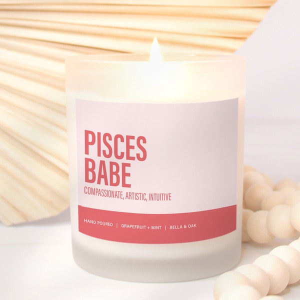 Pisces Gifts, Birthday Gift, Gift for mom, Gift for her, Pisces Candle, Big Pisces Energy, Pisces Babe Gift, March Birthday Gift,Sister Gift