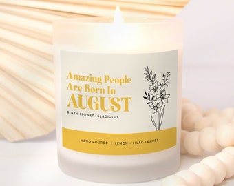 August Birth Flower Candle - Gladiolus or Poppy, Hand Poured Gift