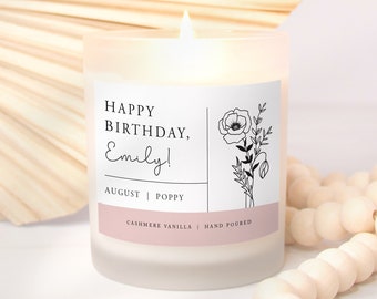 Birth Month Flower candle, Birthday Gifts for her, Best Friend Gift, Gifts for her, Self Care Gift, Mother's Day Gift, Sister Birthday Gift