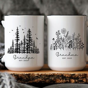 Grandparent Pregnancy Announcement, Matching Grandma & Grandpa Mugs, Promoted to Grandpa, Promoted to Grandma, New Grandparent Gift