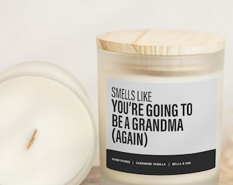 Pregnancy Announcement Candle for Grandma Again, grandparent Baby Reveal