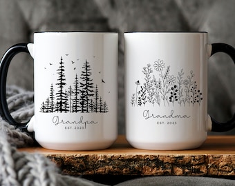 Grandparent Pregnancy Announcement, Matching Grandma & Grandpa Mugs, Promoted to Grandpa, Promoted to Grandma, New Grandparent Gift