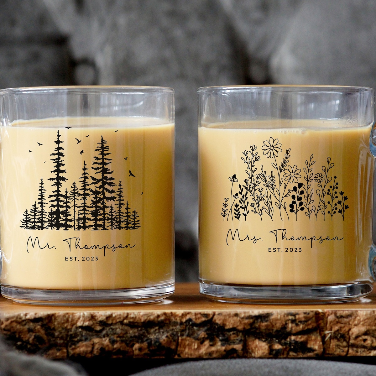 Mr and Mrs Mugs Couple Mugs Matching Mugs Engagement - Etsy Pine Trees