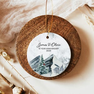 10 Year Custom Anniversary Ornament-choose ANY Year, Personalized keepsake gift, couple name 2024, 10th Anniversary Gift, 10 year married