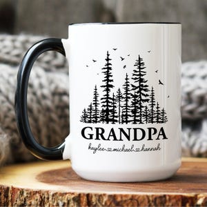 Custom Grandpa Mug with grandkids names, Fathers Day Gift, Papa Birthday gift, Personalized gift for Gramps, Pawpaw mug, Custom Papa mug zdjęcie 3