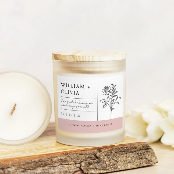 Engagement Candle, Engagement presents, Engagement Gift, Newly engaged, mr and mrs gifts, Bridal Shower Gift, Wedding Gift, Bridal Gift
