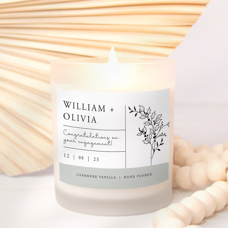 Engagement Candle, Engagement presents, Engagement Gift, Newly engaged, mr and mrs gifts, Bridal Shower Gift, Wedding Gift, Bridal Gift zdjęcie 3